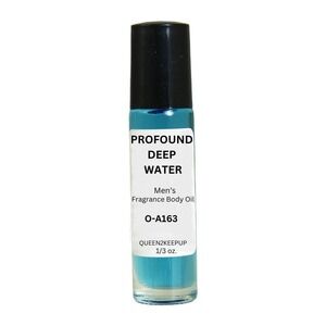 Profound Deep Water Men's Body Oil All Natural Fresh Aquatic Fragrance Roll-On